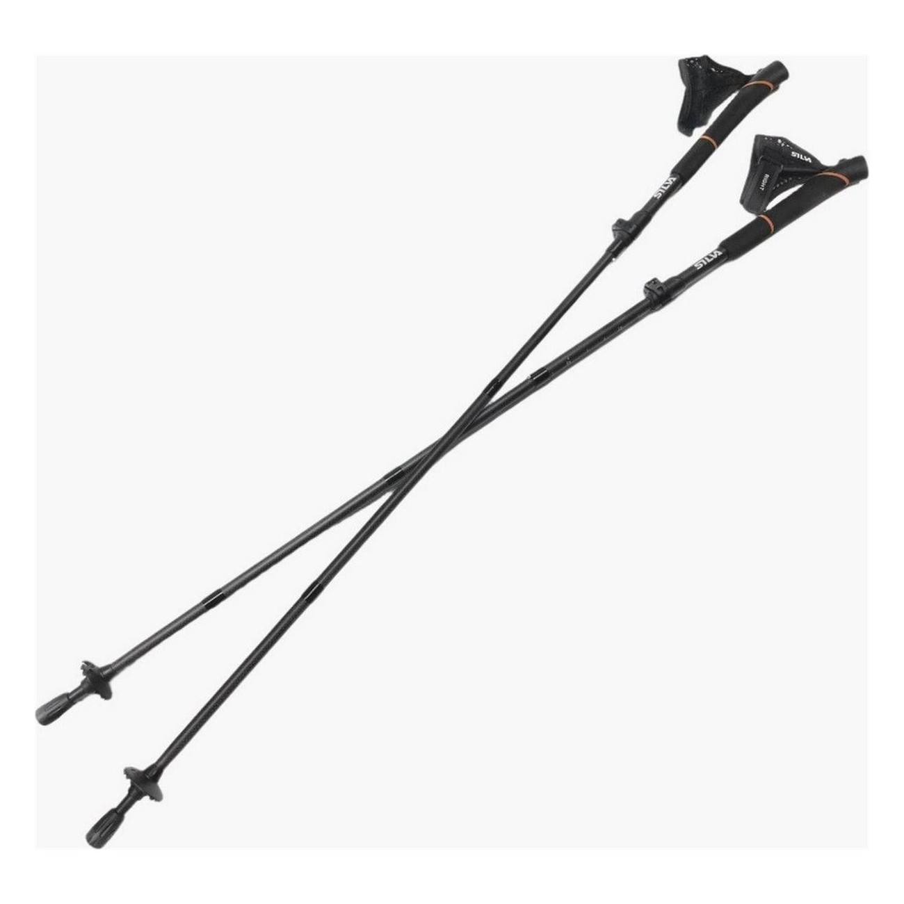 Silva 3K Carbon Adjustable Trail Running Poles 120-140 cm, Lightweight Z-fold - 1