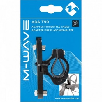 Adaptateur de porte-bouteille M-WAVE en aluminium noir pour guidon - 4