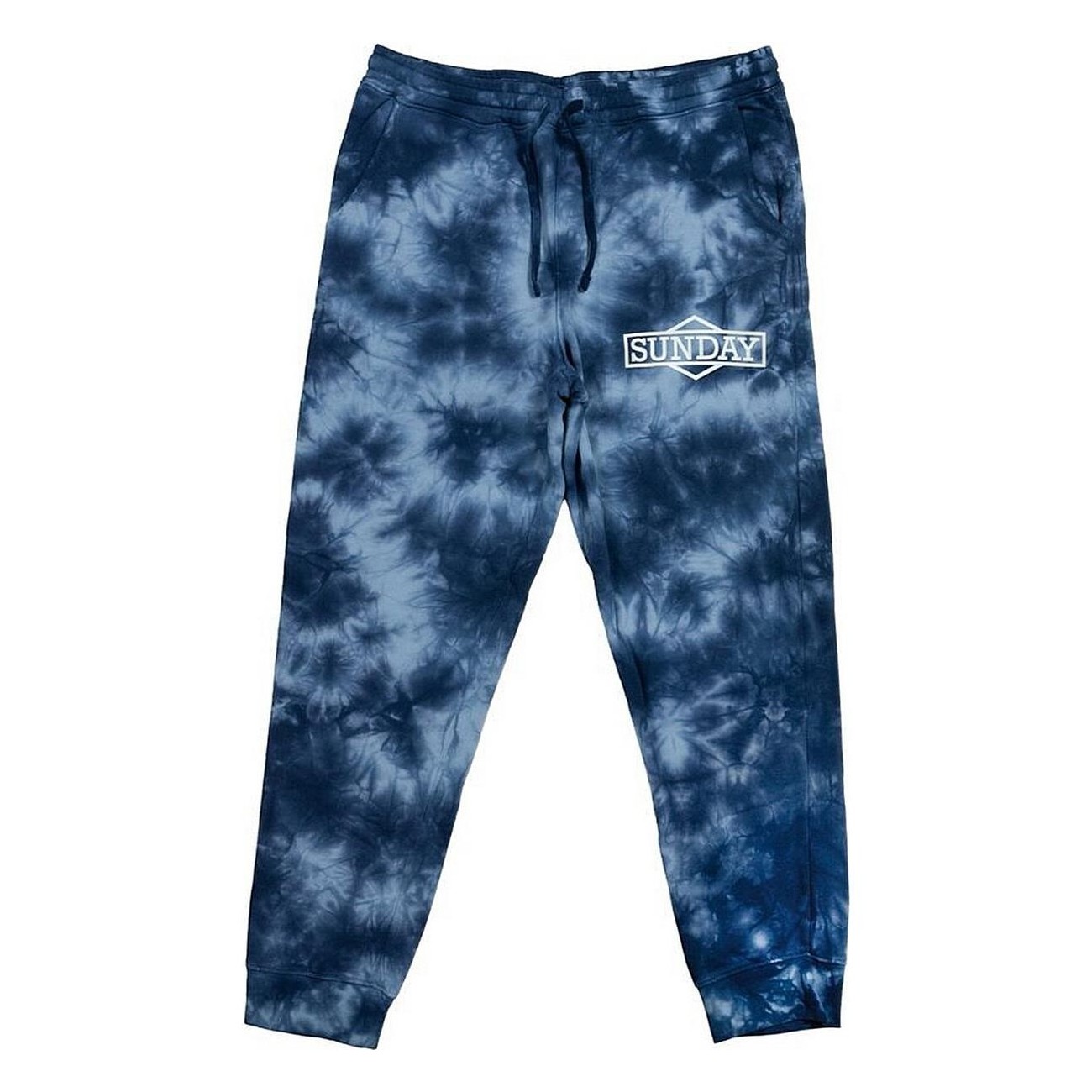 Blue Tie-Dye Long Sunday Jogging Pants XXL in Cotton with Cornerstone Logo - 1