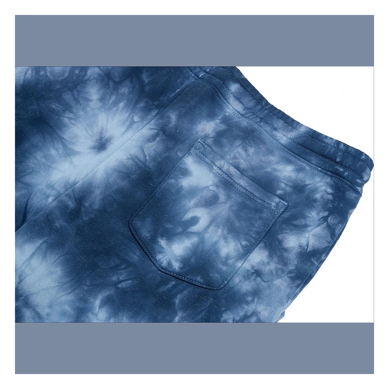 Blue Tie-Dye Long Sunday Jogging Pants XXL in Cotton with Cornerstone Logo - 4