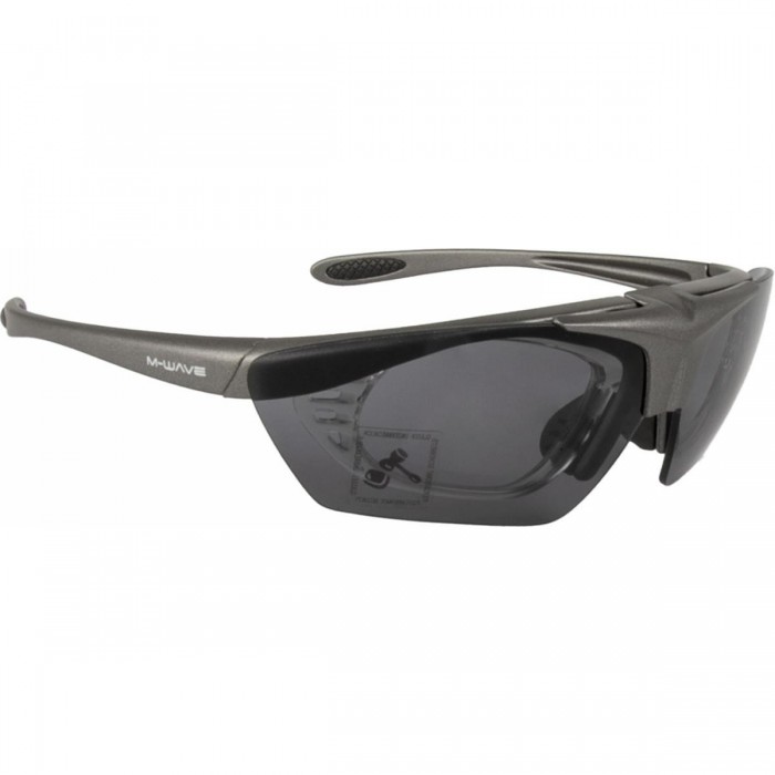 Gafas de sol deportivas M-WAVE gris mate con lentes intercambiables UV400 - 1