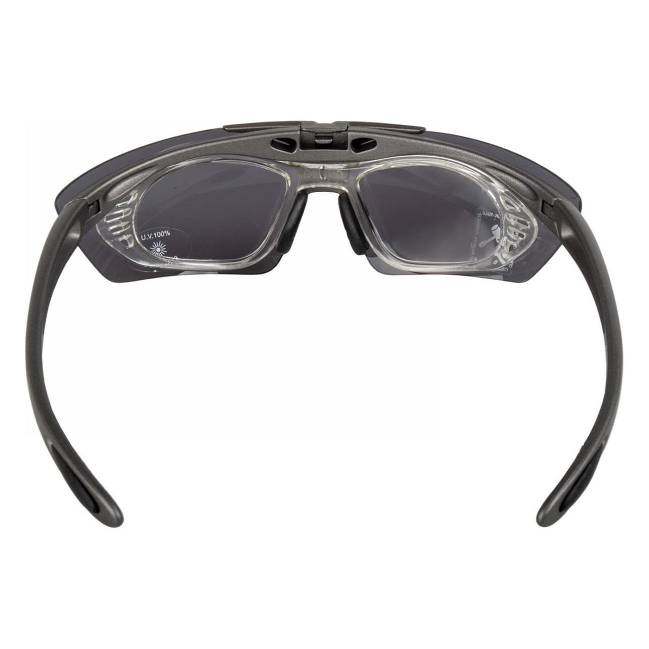 Lunettes de soleil sportives M-WAVE gris mat avec verres interchangeables UV400 - 2