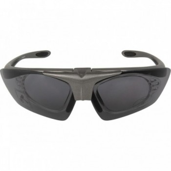 Lunettes de soleil sportives M-WAVE gris mat avec verres interchangeables UV400 - 3