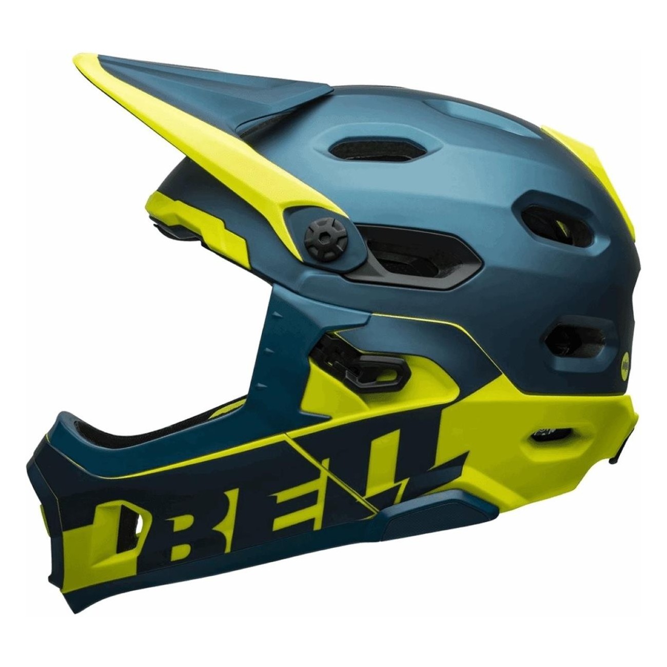 Super DH Full Face Helmet Blue/Yellow with MIPS Spherical Technology, Size 55-59 cm - 2