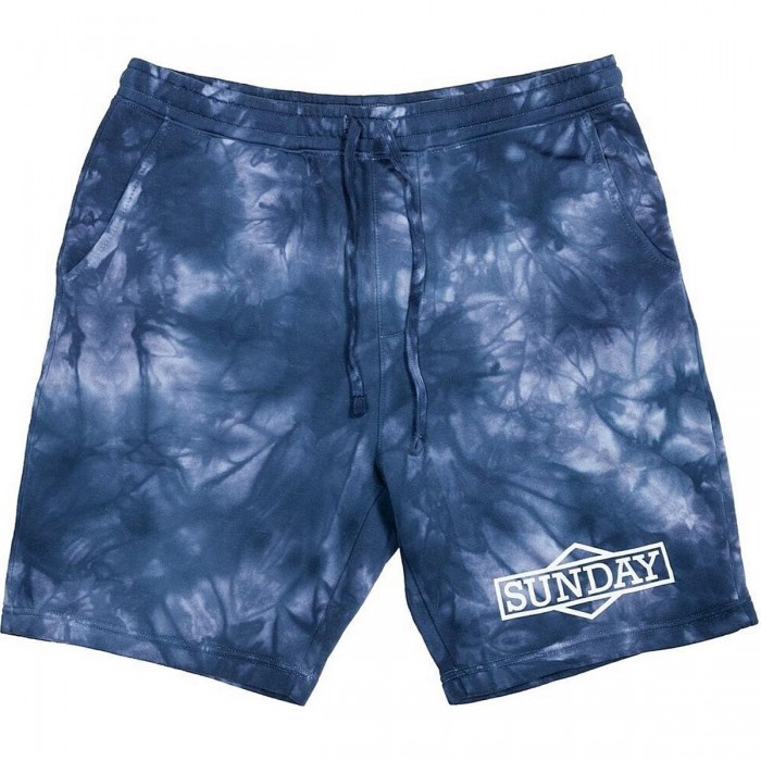 Kurze Jogginghose Blau Tie-Dye XL aus 100% Baumwolle mit Cornerstone-Logo - 1