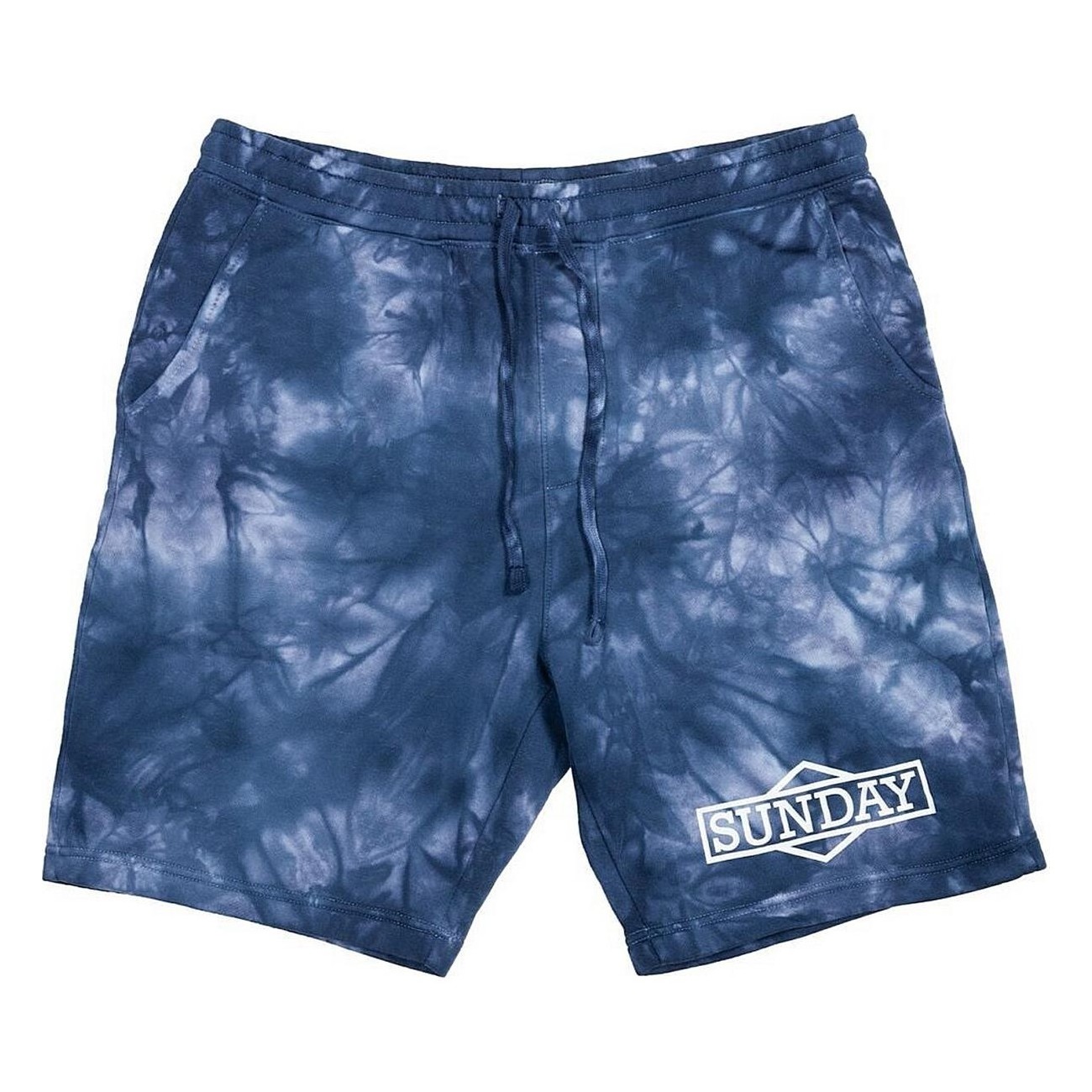 Kurze Jogginghose Blau Tie-Dye XL aus 100% Baumwolle mit Cornerstone-Logo - 1