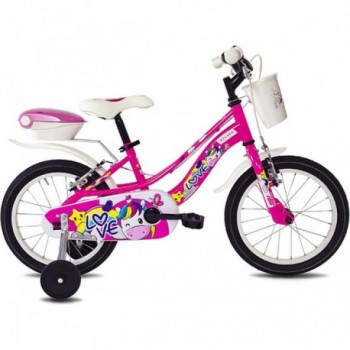 Love 16 Kid Fuchsia Kids' Bicycle with 16-Inch Wheels and Hi-Ten Steel Frame - 1