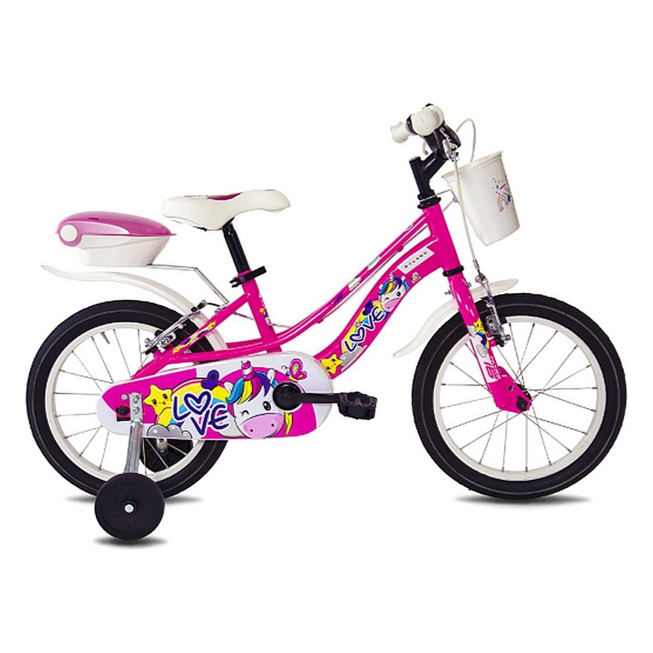 Love 16 Kid Fuchsia Kids' Bicycle with 16-Inch Wheels and Hi-Ten Steel Frame - 1