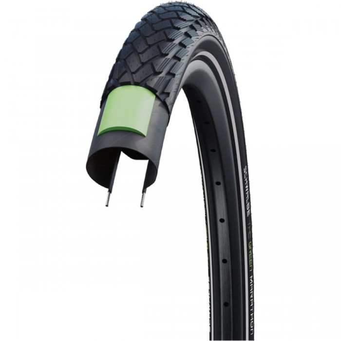 Copertone Schwalbe Marathon 700x25 Nero Antiforatura Rigido con Mescola ADDIX e Fianco Riflettente - 1 - Copertoni - 40264959162