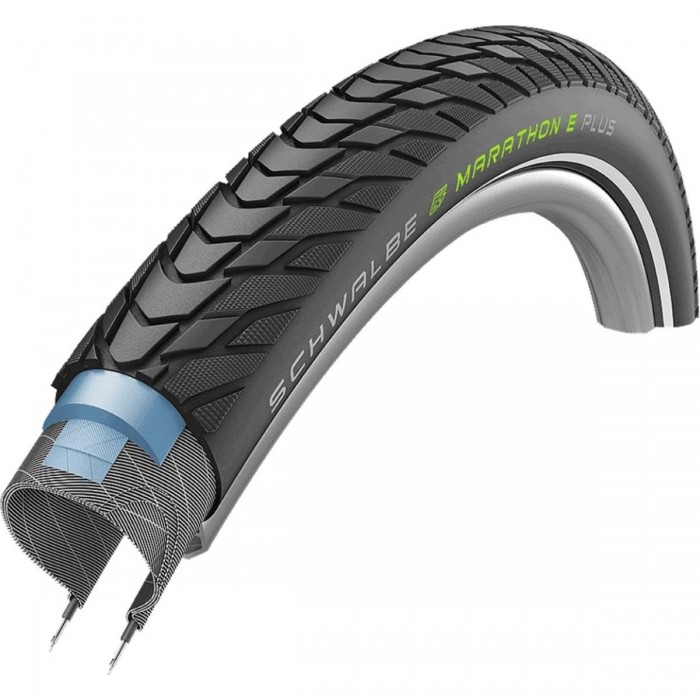 Copertone E-Bike 28' 700x35 Schwalbe Marathon E-Plus Addix-E Rigido, Imperforabile e Sicuro - 1 - Copertoni - 4026495895835