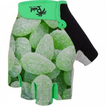 Guantes de Dedos Cortos con Palma de Pedales Hojas de Menta - Talla M, Verde y Negro - 1