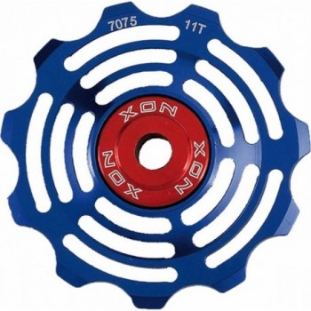 Pair of 11-Tooth Blue Aluminum Pulleys - Compatible with Shimano/SRAM, MVTEK - 1