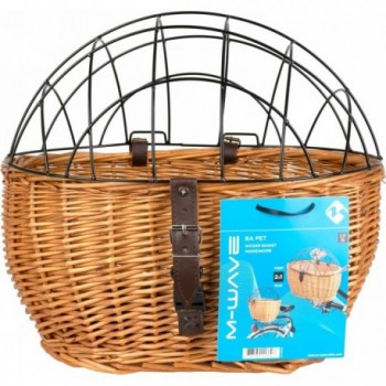 Cesta de Mimbre M-Wave BA Pet para Mascotas, 430x295x220 mm, Montaje en Portaequipajes - 5