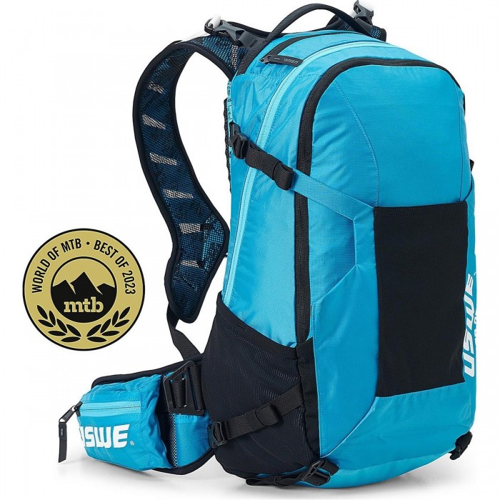 USWE Shred 25 Liter Rucksack Blau für Freeride und MTB mit No Dancing Monkey 2.0 - 1