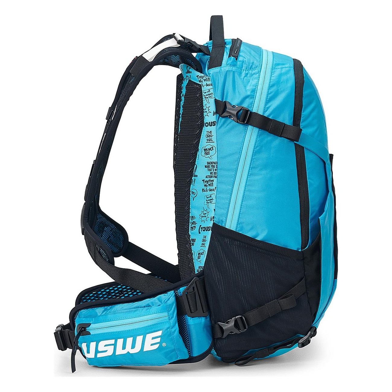 Mochila USWE Shred 25 Litros Azul para Freeride y MTB con Sistema No Dancing Monkey 2.0 - 3