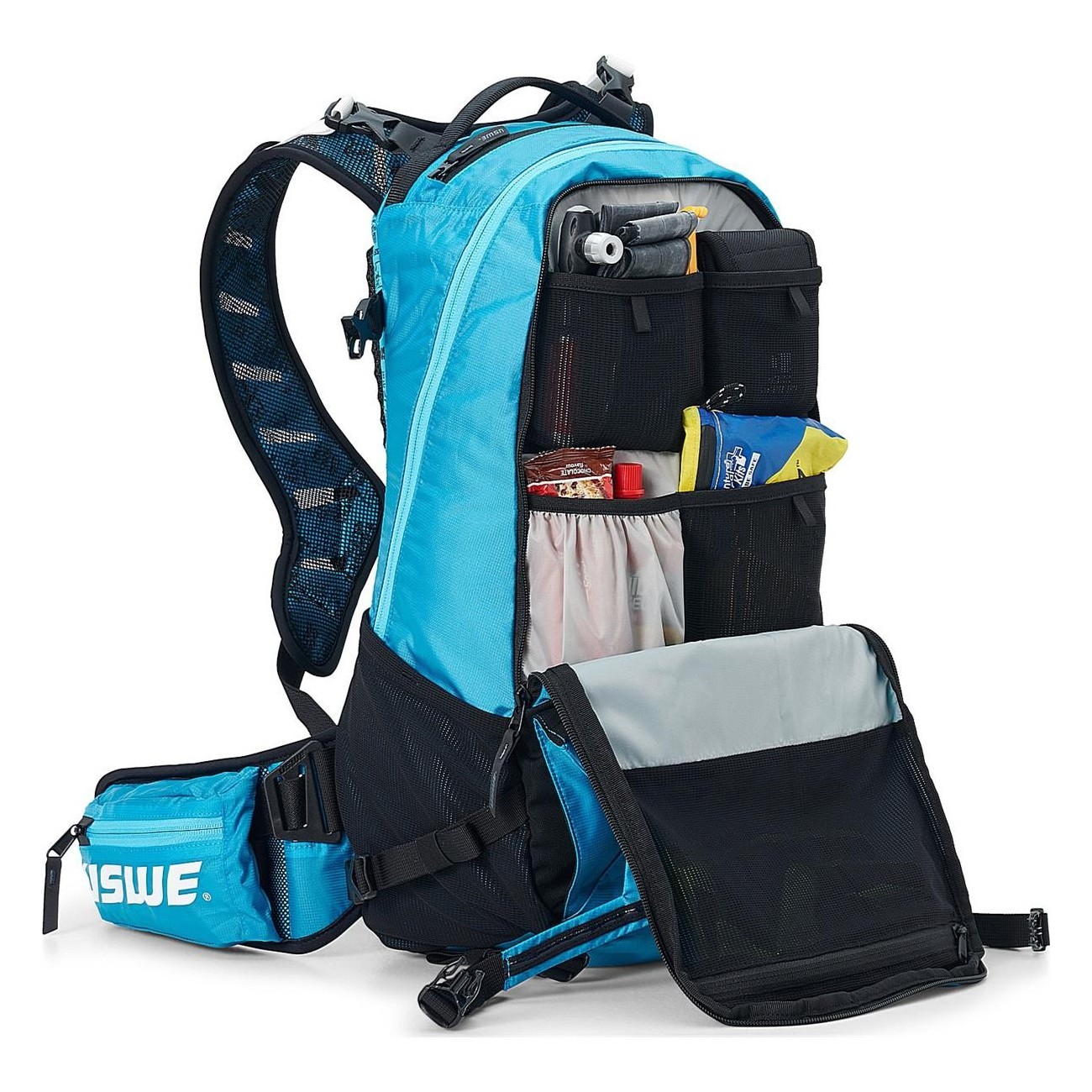 Mochila USWE Shred 25 Litros Azul para Freeride y MTB con Sistema No Dancing Monkey 2.0 - 4