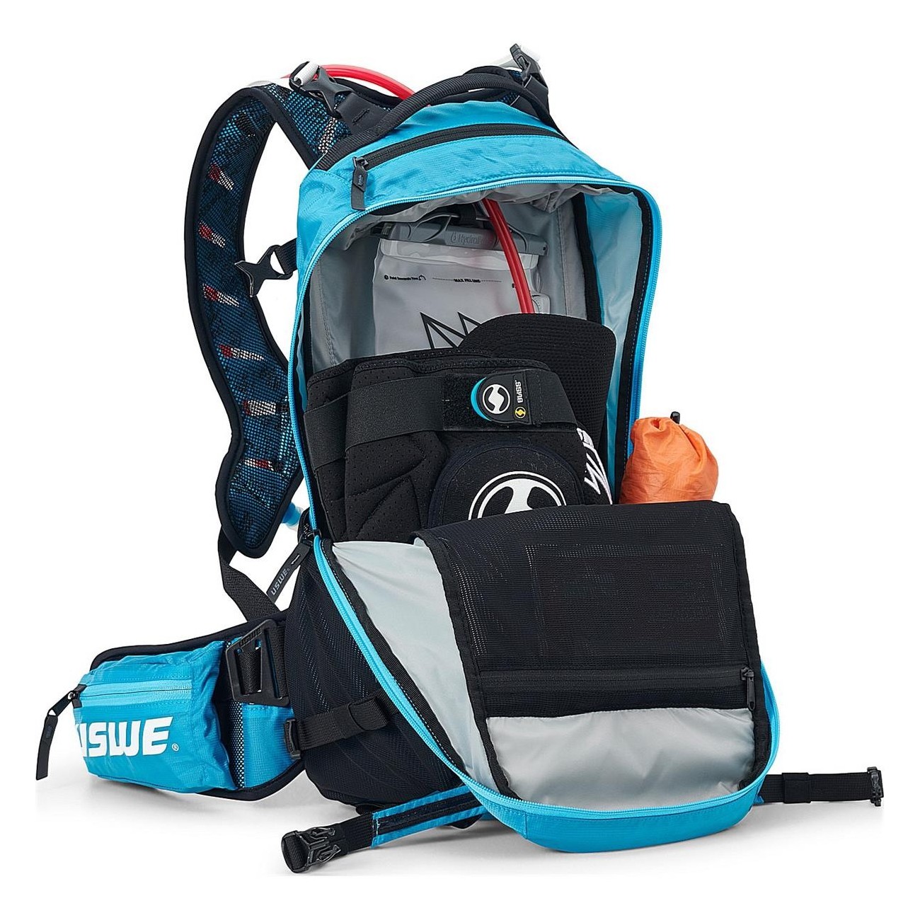 USWE Shred 25L Blue Backpack for Freeride and MTB with No Dancing Monkey 2.0 - 6