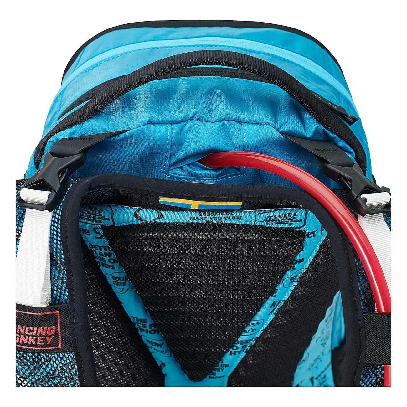 Mochila USWE Shred 25 Litros Azul para Freeride y MTB con Sistema No Dancing Monkey 2.0 - 7