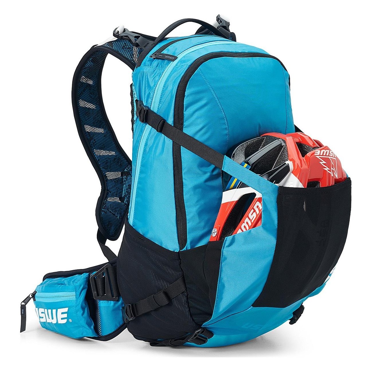 Mochila USWE Shred 25 Litros Azul para Freeride y MTB con Sistema No Dancing Monkey 2.0 - 8