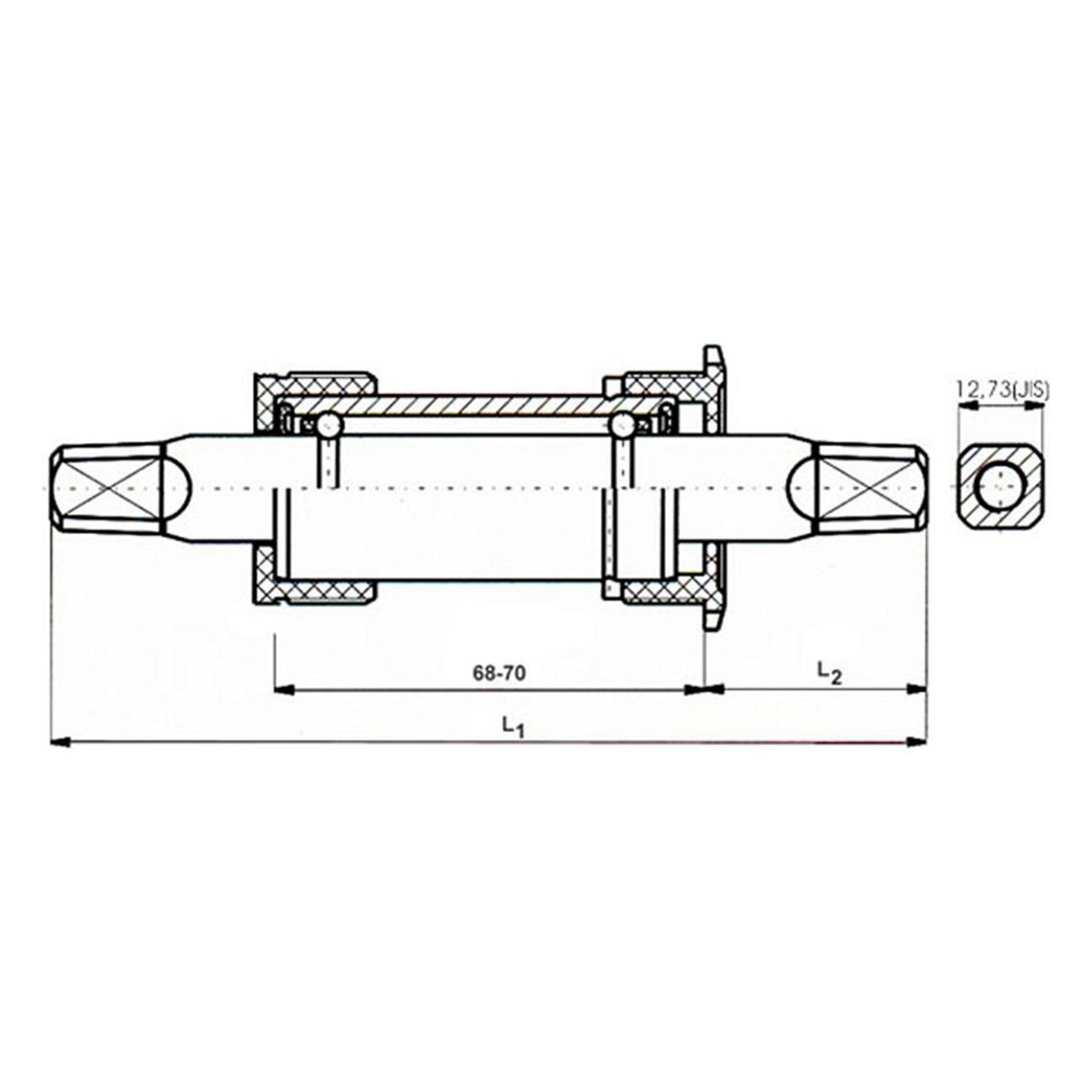 Movimento Centrale NECO 110,5 mm con Gusci in Nylon e Cuscinetto Interno Compatto - 2 - Movimento centrale e calotte - 069823856