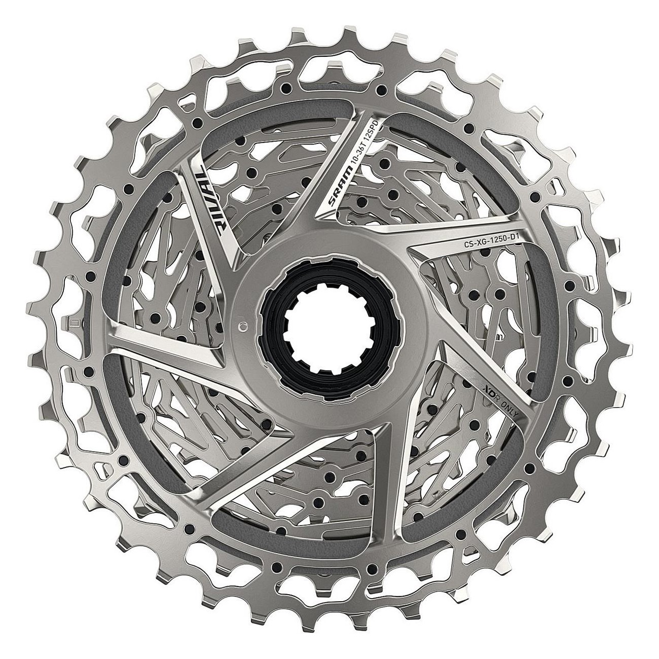 Cassetta SRAM XG-1250 10-36T 12 Velocità con Tecnologia X-Range e Placcatura Nichel-Cromo - 2 - Cassette - 0710845864728