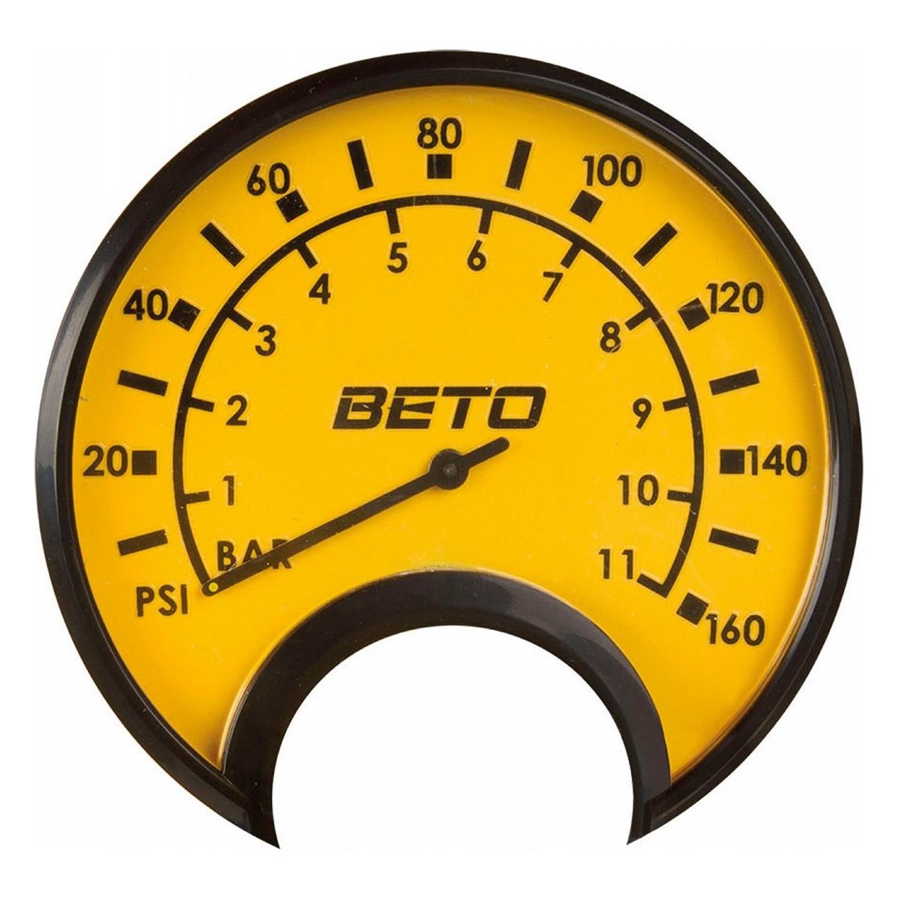 BETO Brighty Floor Pump in Yellow Steel with Large Pressure Gauge - 11 Bar - 3