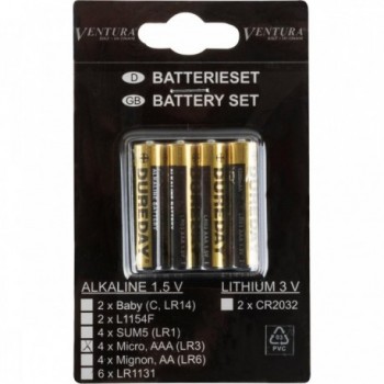 Baterías Alcalinas AAA 1.5V Ventura-EK Oro - Set de 4 Piezas - 2