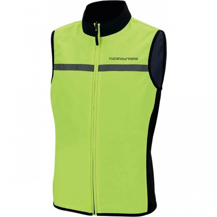 Chaleco Ciclismo Antiviento Reversible Azul-Amarillo Talla L-XL - 1