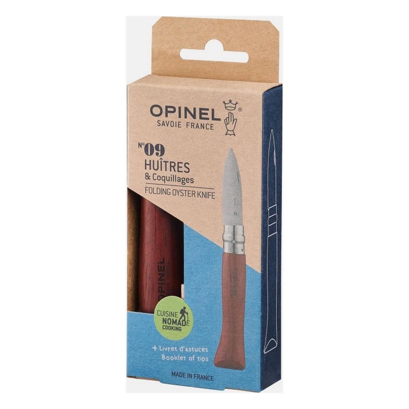 Opinel N. 9 Oyster Knife with Stainless Steel Blade and Padouk Handle - 2