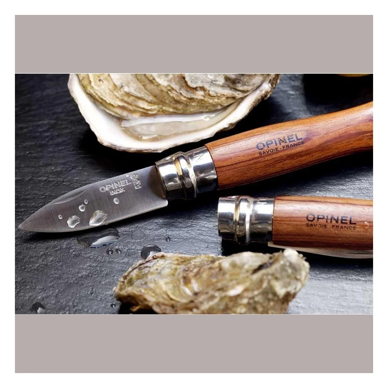 Opinel N. 9 Oyster Knife with Stainless Steel Blade and Padouk Handle - 7