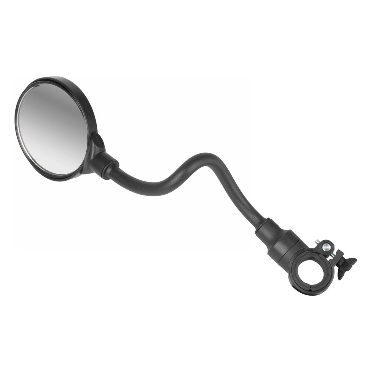 3D Adjustable Matte Black Bicycle Mirror with Tool-Free Handlebar Mounting - 2