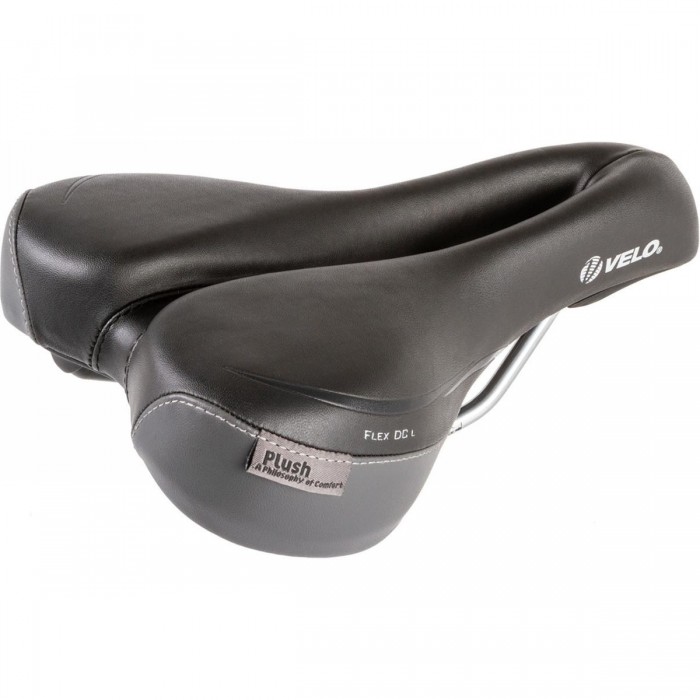 VELO PLUSH Flex DC L Women's Saddle with Deep V-Cut, 368g, No Clamp - 1