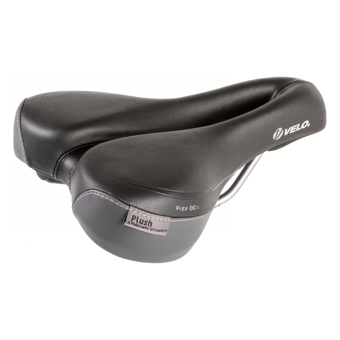 VELO PLUSH Flex DC L Women's Saddle with Deep V-Cut, 368g, No Clamp - 1