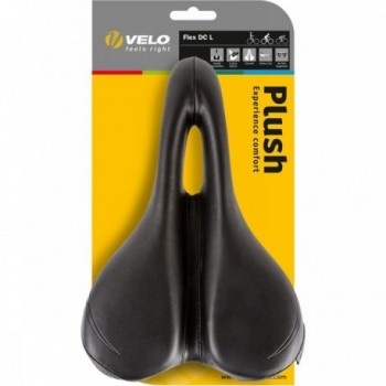 VELO PLUSH Flex DC L Women's Saddle with Deep V-Cut, 368g, No Clamp - 5