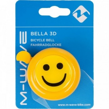 Campanello Smile M-Wave Giallo in Acciaio e Plastica con Adesivo 3D - 3 - Campanelli - 0887539002534