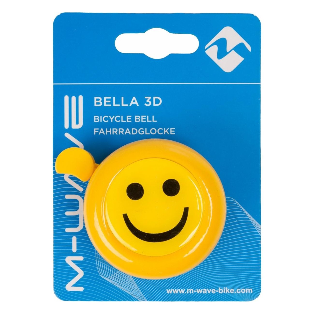 Campanello Smile M-Wave Giallo in Acciaio e Plastica con Adesivo 3D - 3 - Campanelli - 0887539002534