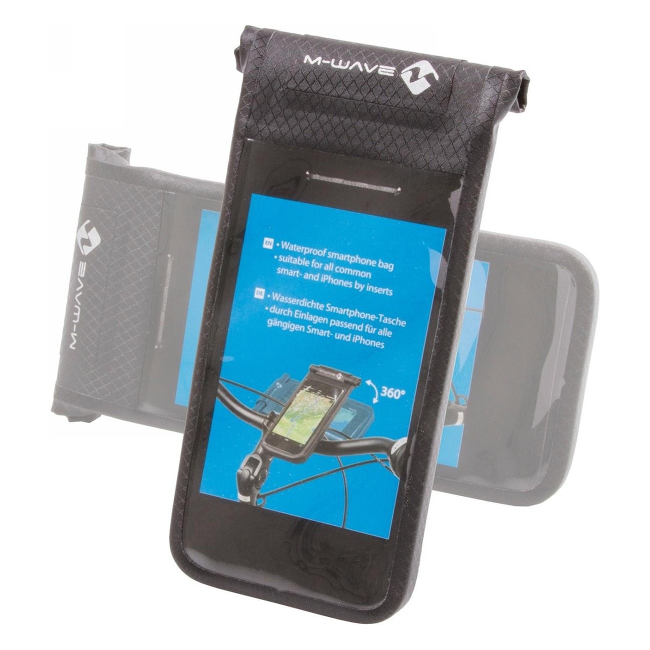 Wasserdichte Smartphone-Hülle M-Wave Black Bay für Fahrradlenker, verstellbar - 5