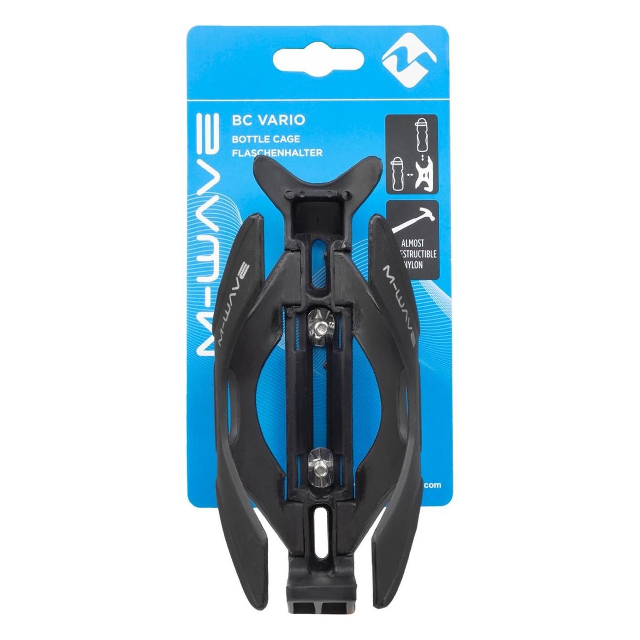 Portabotellas M-Wave BC Vario de Nylon Negro, Fácil Inserción Superior y Frontal - 5