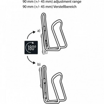 Adapter für Flaschenhalter Ada Slide aus schwarzem Aluminium - 90 mm verstellbar - 2