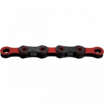 Cadena 12v DLC Negro/Rojo para SRAM y Shimano - 126 Eslabones, Recubrimiento de Titanio y Carbono, Tecnología X-Bridge - 1