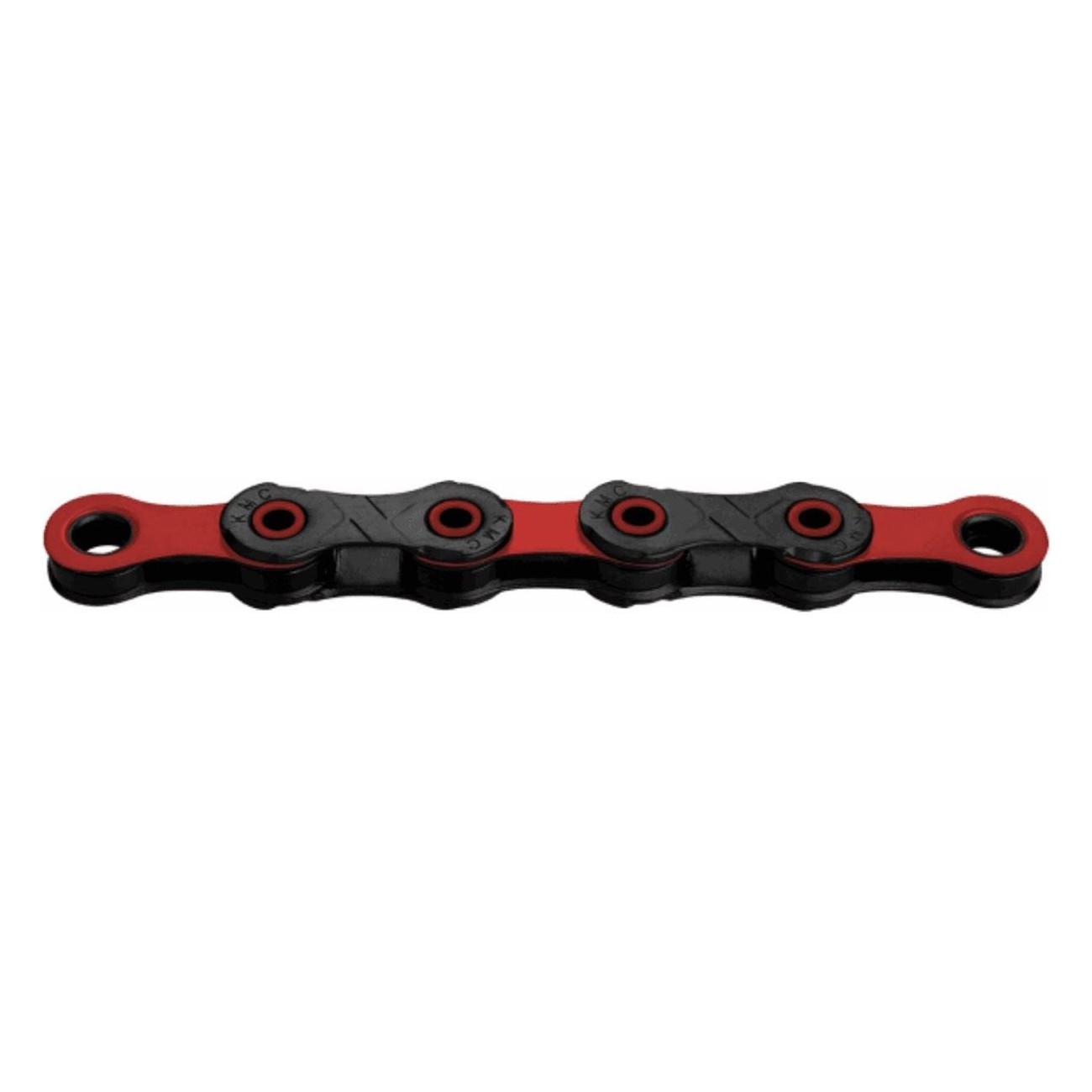 Cadena 12v DLC Negro/Rojo para SRAM y Shimano - 126 Eslabones, Recubrimiento de Titanio y Carbono, Tecnología X-Bridge - 1