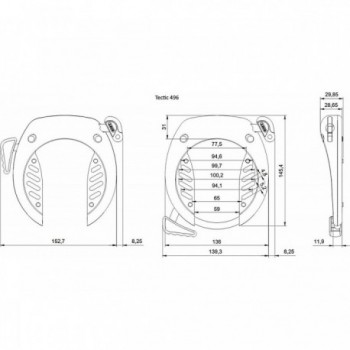 Cadenas de cadre Tectic 496 NR Noir - Sécurité en acier cimenté - 2