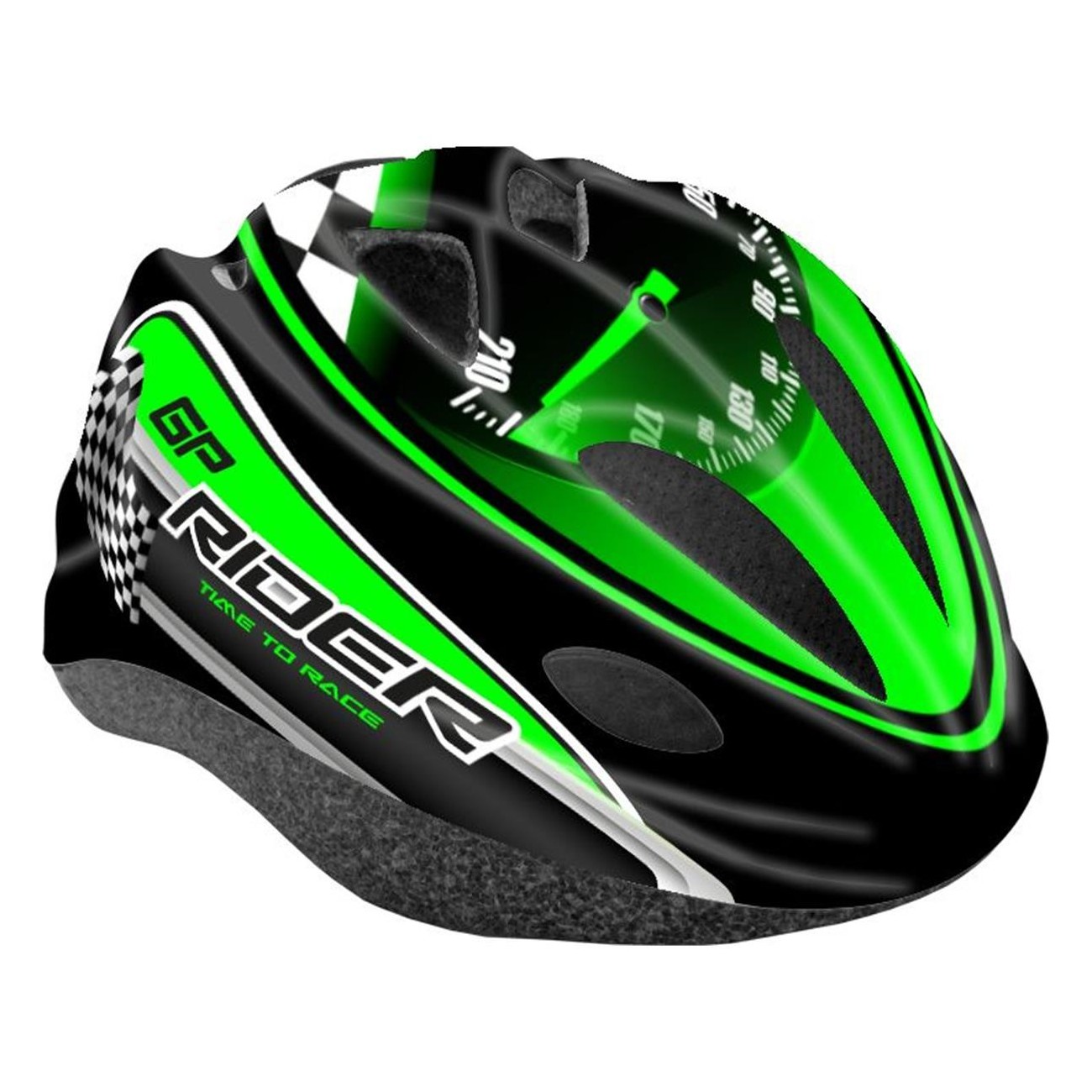 Casco Junior GP-Rider Verde para Jóvenes Ciclistas, Talla Única 52-56cm, MVTEK - 1