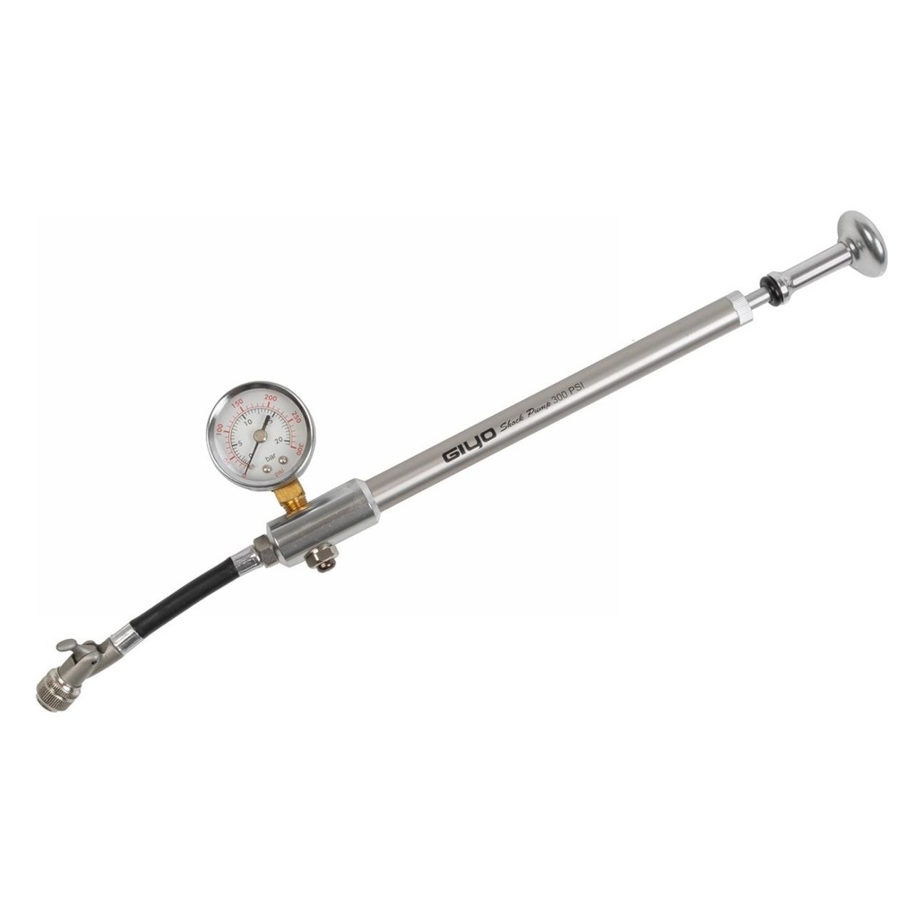 Giyo Aluminium Hochdruckpumpe mit Manometer für Schrader-Ventil, bis 21 bar/300 PSI - 1