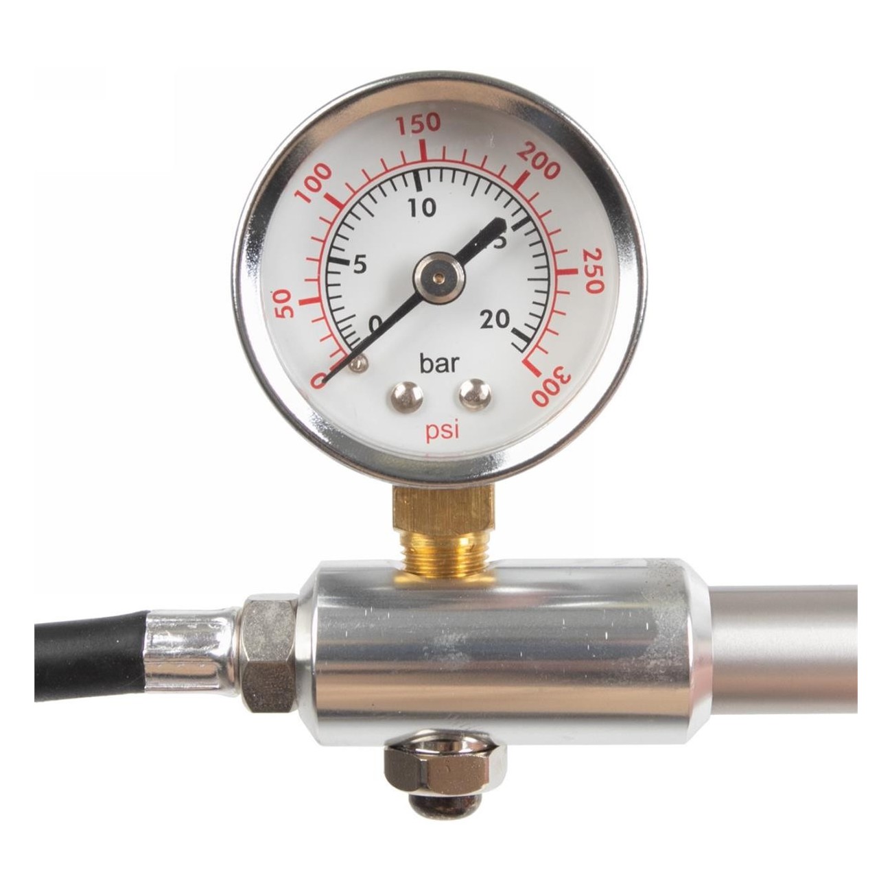 Giyo Aluminium Hochdruckpumpe mit Manometer für Schrader-Ventil, bis 21 bar/300 PSI - 4