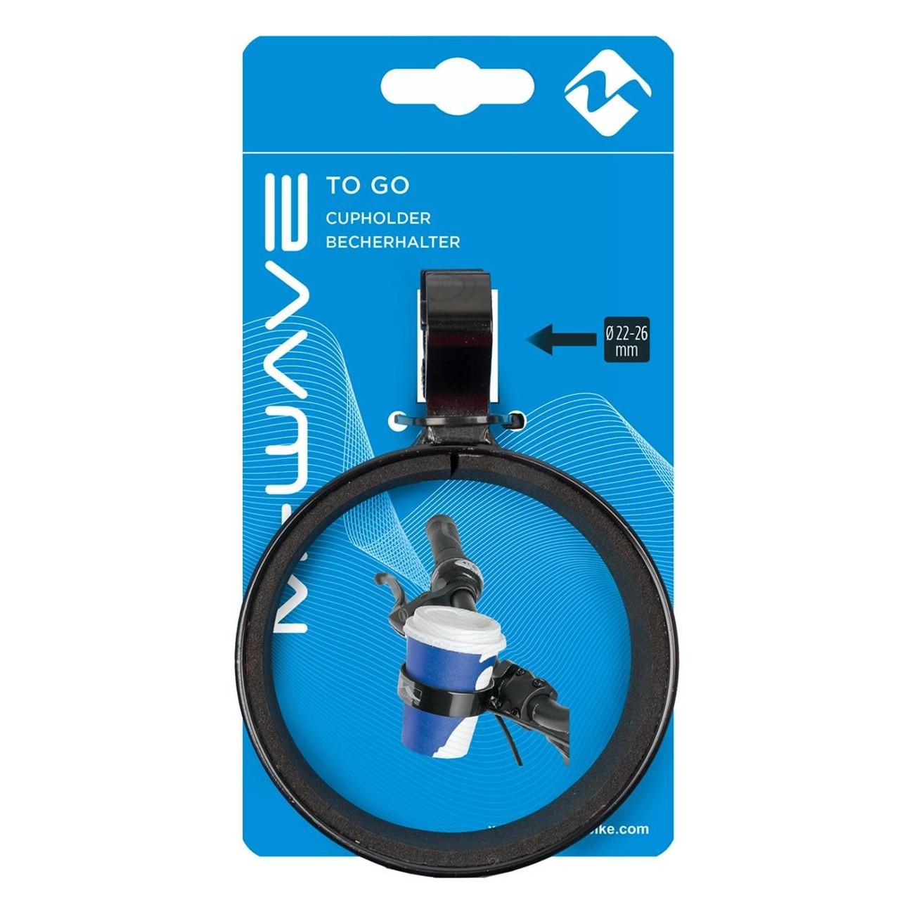 Support de verre M-Wave en aluminium noir pour guidon 22-26 mm avec insert antidérapant - 5