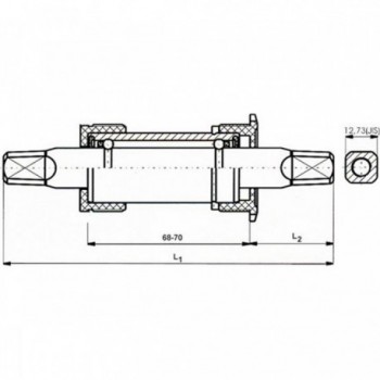 Movimento Centrale Compatto NECO in Acciaio per Shimano 127,5 mm BSA JIS - 2 - Movimento centrale e calotte - 4015493359098