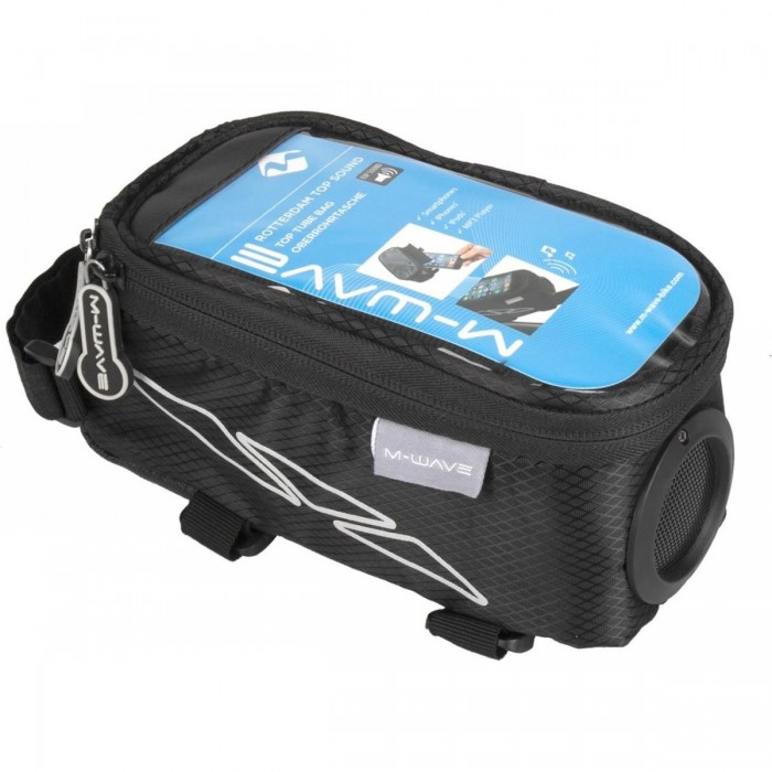 Borsa da Telaio M-Wave Rotterdam Top Sound con Altoparlante Integrato per Smartphone, Idrorepellente e con Chiusura a Strappo - 