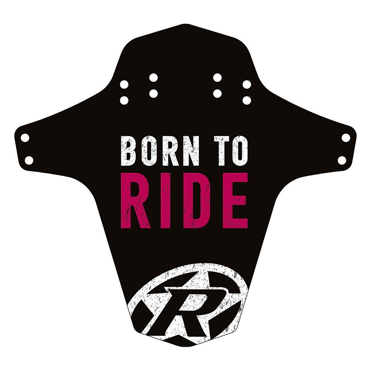 Guardabarros Inverso Born to Ride para Bicicleta - Montaje Delantero y Trasero, Negro/Rosa Candy - 1