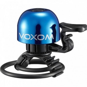 Voxom KL15 Brass Bicycle Bell, Blue, Fits Handlebars 22.2-31.8 mm - 1